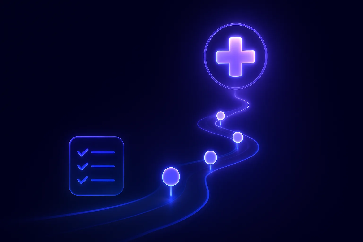 MedicalOrganization 스키마 적용 5단계 로드맵을 표현한 일러스트
