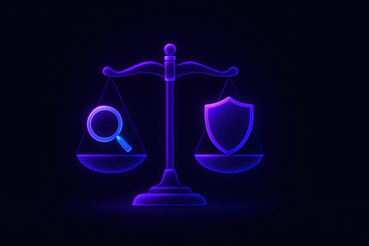 검색 노출과 광고 규제 사이에서 균형을 잡는 성형외과 마케팅을 상징하는 저울 일러스트