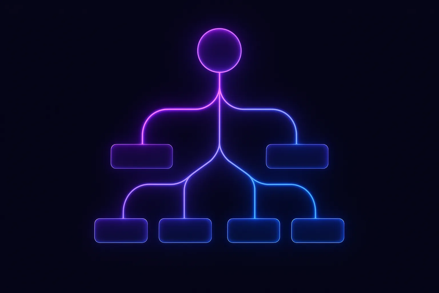 하나의 질문이 여러 단계로 갈라져 정리되는 절차형 구조를 표현한 일러스트