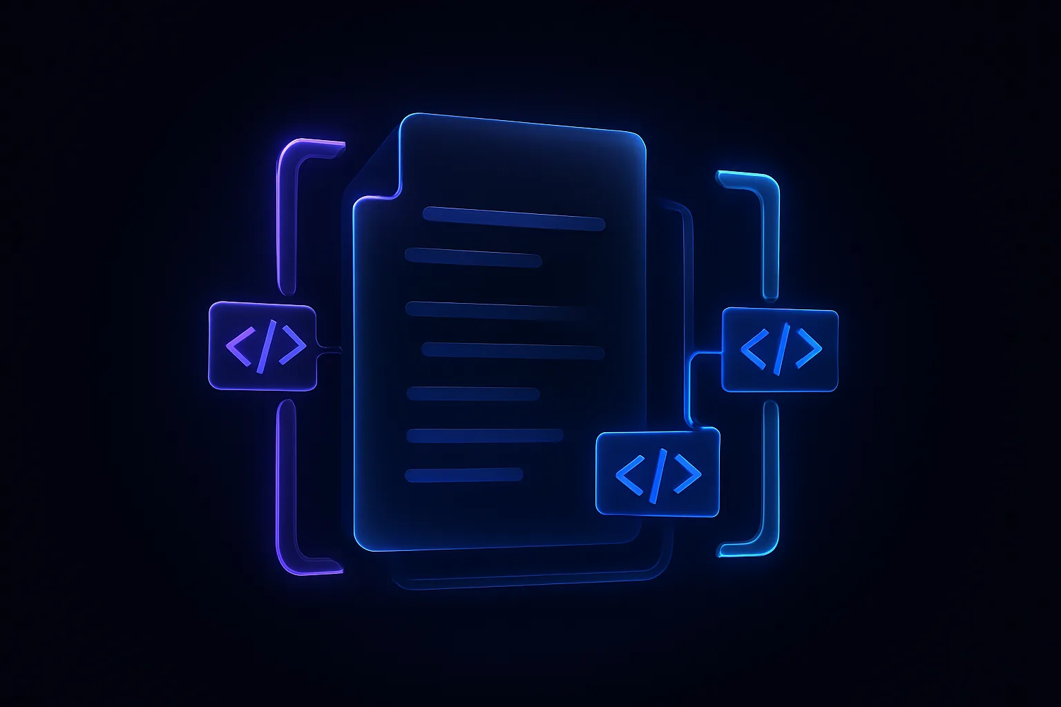 화면 뒤에서 페이지 내용을 기계가 읽도록 구조화하는 스키마 개념 일러스트