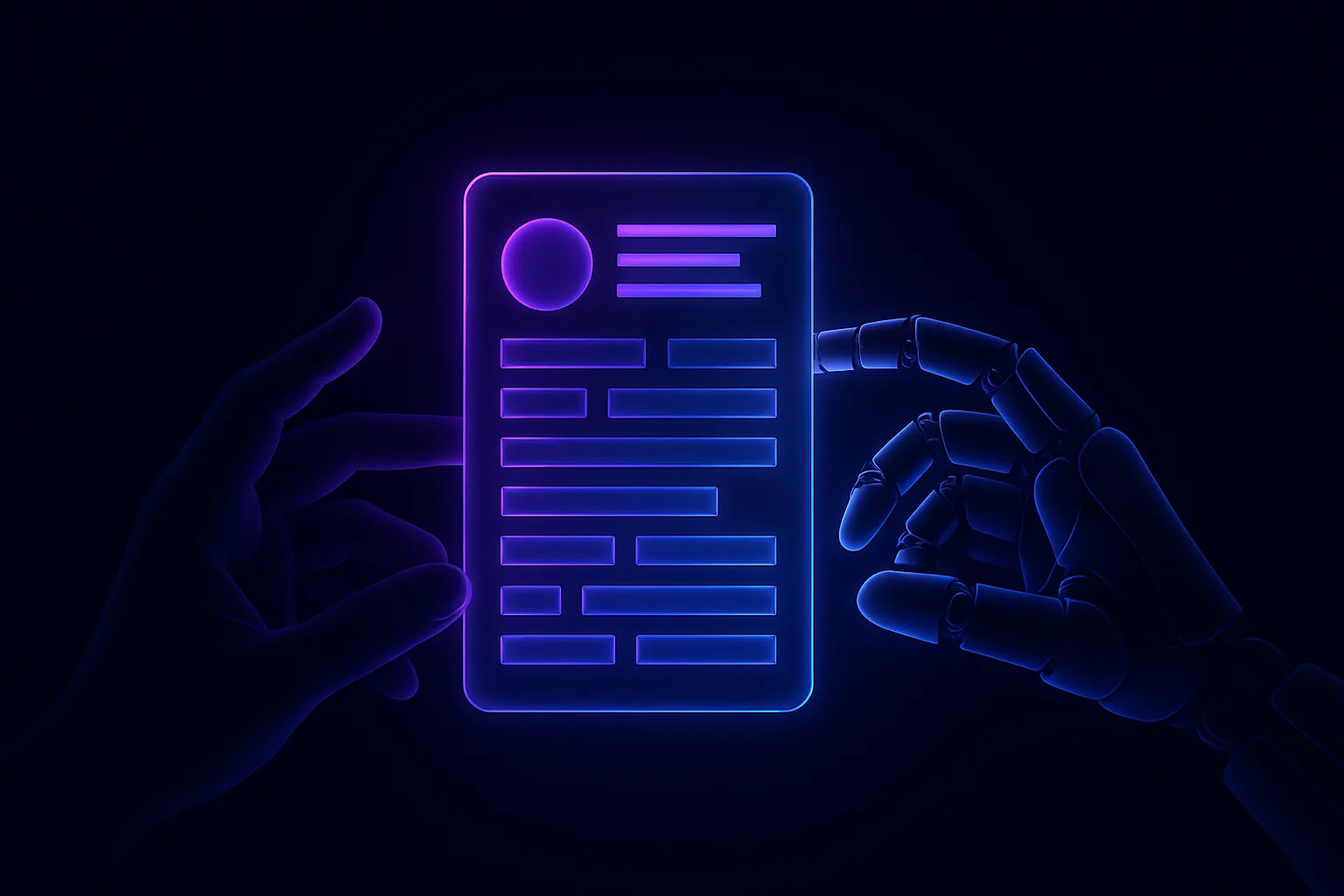 스키마 마크업을 기계에게 건네는 표준 명함에 비유한 일러스트